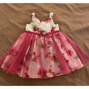 Holiday Editions‎ Pink Floral Girls Dress Rosettes Size 3T
